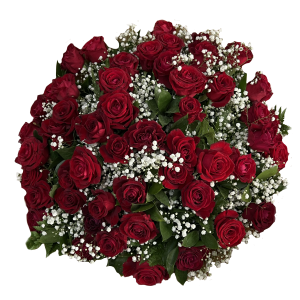 זר ורדים אדומים