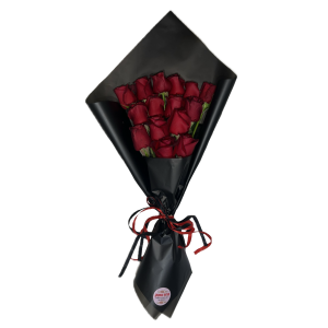 זר ורדים מדורג צפוץ עטיפה שחורה