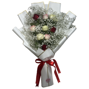 זר ורדים צבעוני מדורג